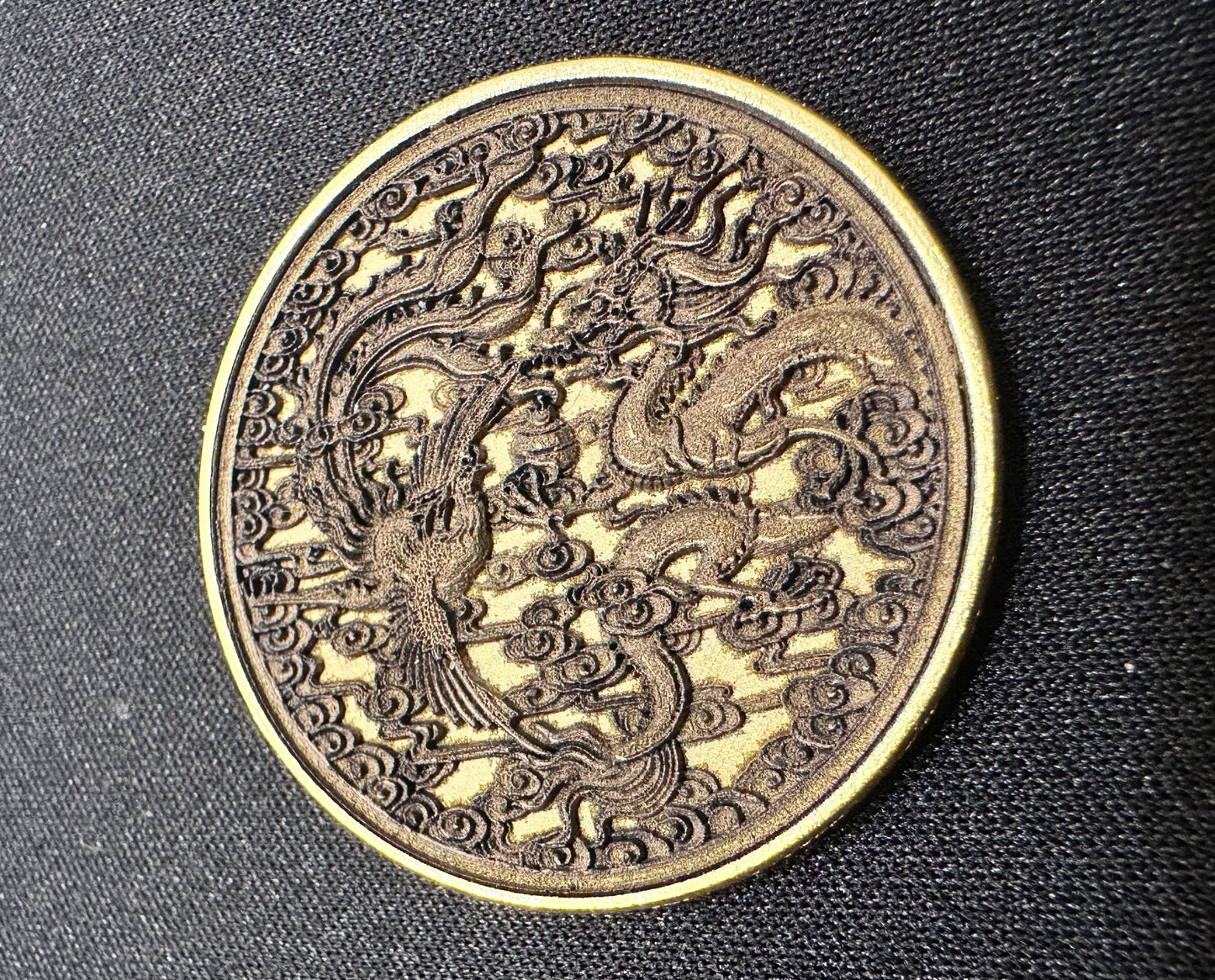 3D engraved coins - Dragon and Phoenix