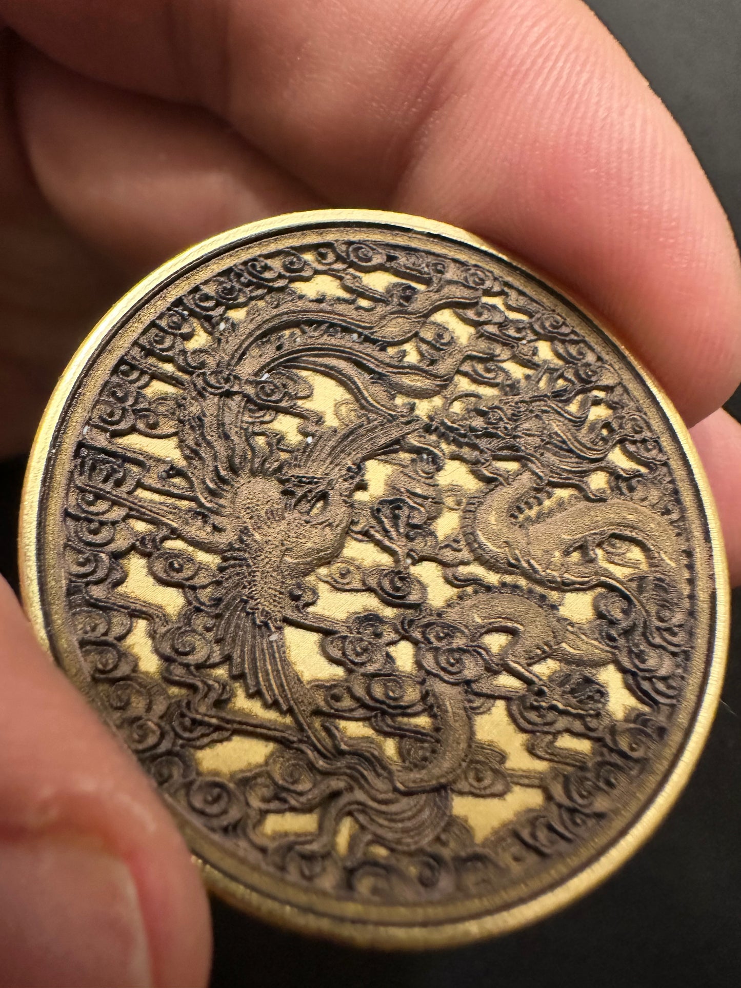 3D engraved coins - Dragon and Phoenix