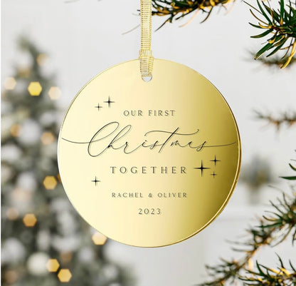 Engraved Mirrored Acrylic Ornament | Personalized Christmas Gift