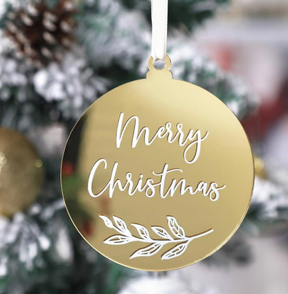 Engraved Mirrored Acrylic Ornament | Personalized Christmas Gift