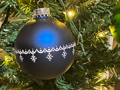 Custom Engraved Glass Christmas Ball (Bobble) Ornament