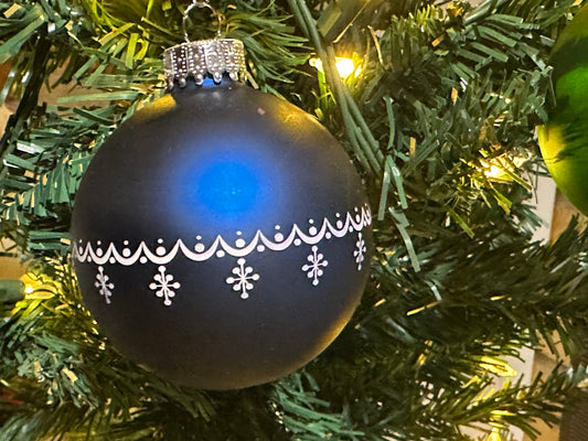 Custom Engraved Glass Christmas Ball (Bobble) Ornament