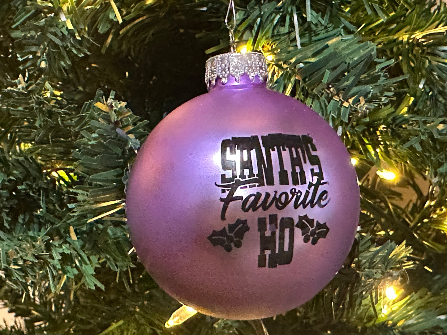 Custom Engraved Glass Christmas Ball (Bobble) Ornament
