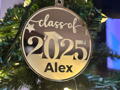 Engraved Mirrored Acrylic Ornament | Personalized Christmas Gift