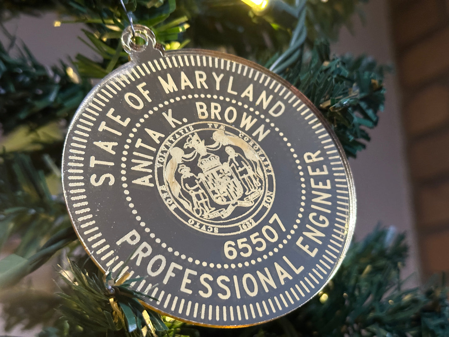 Engraved Mirrored Acrylic Ornament | Personalized Christmas Gift