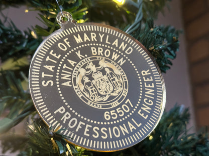 Engraved Mirrored Acrylic Ornament | Personalized Christmas Gift