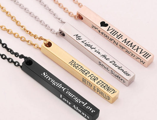 Customized Bar Pendant Neckless