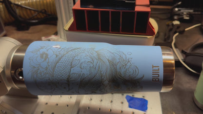 Custom 40oz Tumbler with Elegant Koi Pond Design